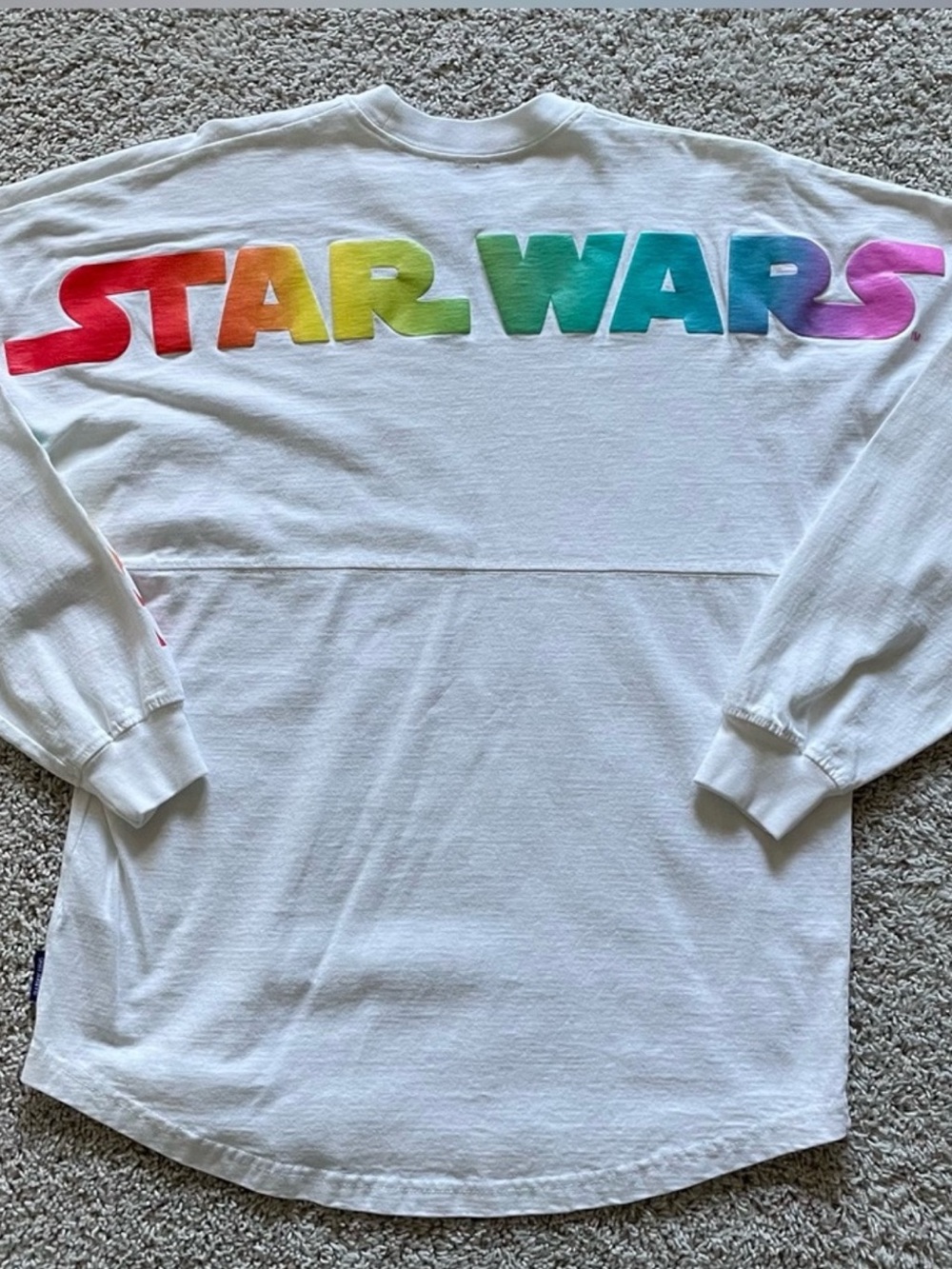Disney White Spirit Jersey with Rainbow STAR WARS Pride Logo